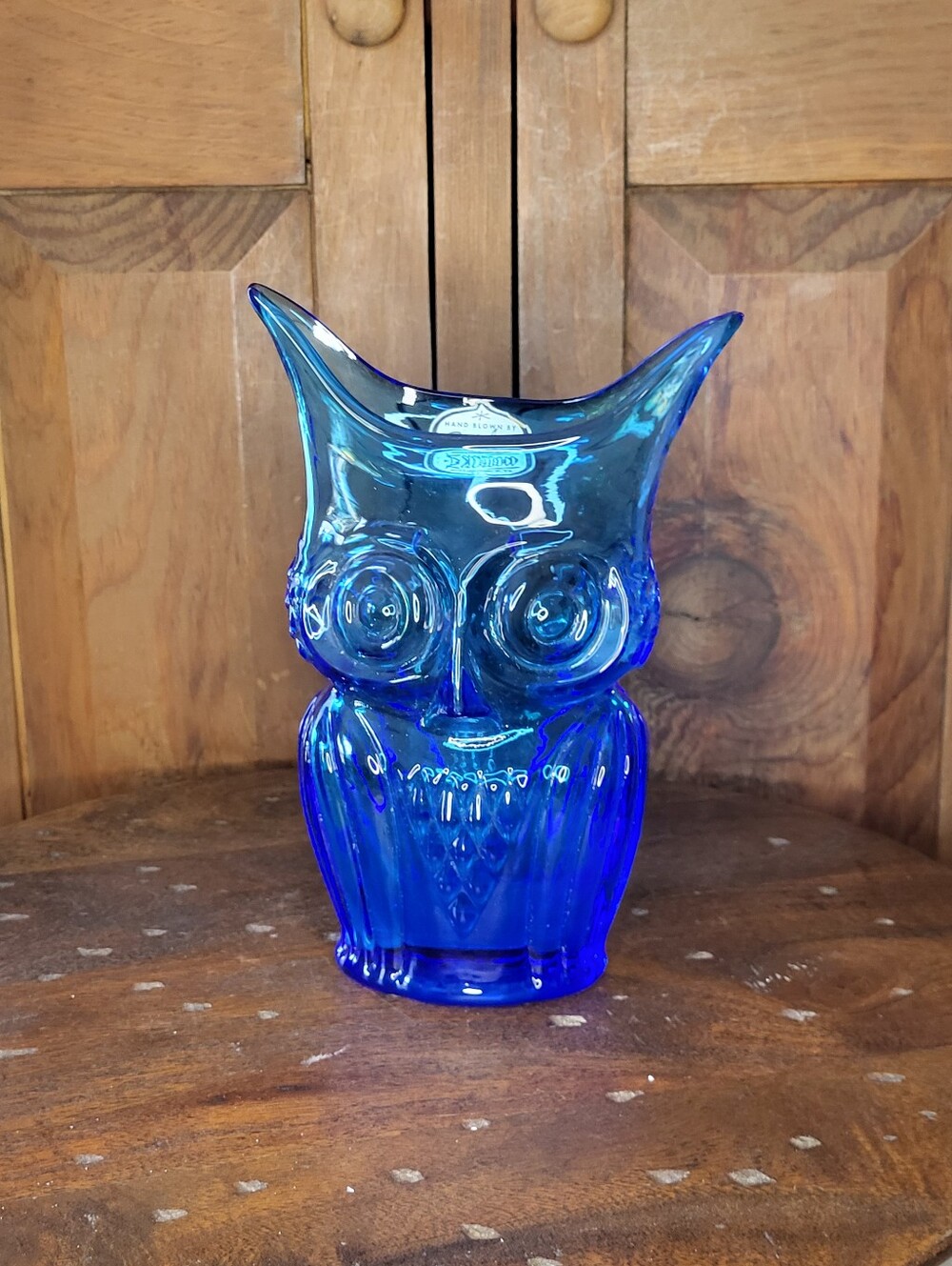 Cobalt Blue Glass Owl Vase - Unbranded - Picture 3 of 14